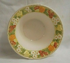 Della Robbia by Metlox Poppytrail Vernon Rim Cereal Bowl Embossed Fruit &amp; Floral - £13.52 GBP