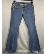 True Religion Jeans Womens 28 Blue Denim Flare Joey Seam Y2K Boho Wester... - $31.38 CAD