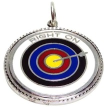 Vintage Sterling Silver Griffith Enamel Archery Bullseye Target Charm Pe... - £35.85 GBP