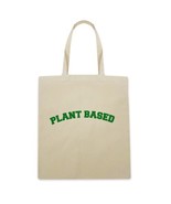 Plant Based Reusable Cotton Canvas Shopper Grocery Vegan Laptop School W... - £7.81 GBP