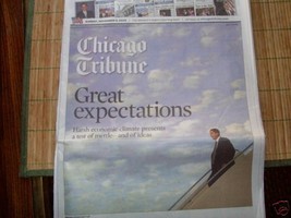 Barack Obama Great Expectations Chicago Tribune 11 9 2008 - £28.93 GBP