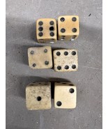 Vintage Hand Carved Bone Bovine Dice Antique Game Lot 6 Craps Civil War ... - €50,22 EUR
