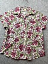 Vintage Talbots tropical Button Up Womens Size 4 Short Sleeve Summer Causal - £19.51 GBP