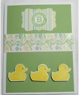 Stampin up! Handmade card Welcome Baby Girl Boy Green 3D Yellow Rubber D... - $10.61 CAD