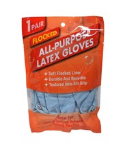 All-Purpose Flocked Latex Gloves Large - £3.15 GBP