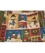 Vintage Christmas Holiday Fabric Snowman 43X36 Inch Presents Reefs Stock... - $15.00