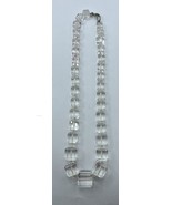 Antique Clear Cut Glass Cube 15” Choker with 14k White Gold Clasp Art Deco - $1,009.55 MXN