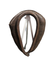 Vtg Antique Leather Genuine Horse Harness Collar Rustic Western Farm Decor 27&quot;T - £97.78 GBP