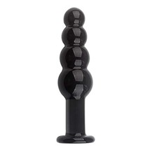 Black Graduated Anal Bead Plug Crystal Butt Bead Plug Glass Anal Trainer Toy - £20.43 GBP