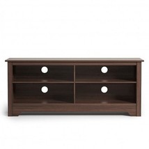 58 Inch Wooden Entertainment Media Center TV Stand - Color: Brown - £111.80 GBP