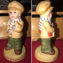 Vintage Russ Berrie Porcelain Collectible Figurine Ceramic Boy Wearing H... - £19.92 GBP