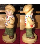 Vintage Russ Berrie Porcelain Collectible Figurine Ceramic Boy Wearing H... - £20.03 GBP