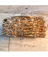 Vintage Napier Gold Tone Nubby Bangle Bracelet Wide As Is - £28.49 GBP