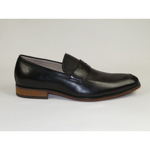 Men's Shoes Steve Madden Soft Leather upper Slip On Emree Black basket weave image 8