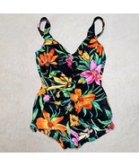 Vintage Slim Allure Made in USA Tropical Floral One Piece Bathing Swimsu... - €21,40 EUR