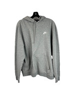 Nike Sportswear Hoodie Men L Gray Club Fleece Pullover Swoosh Boxy Fit - $347.24 MXN