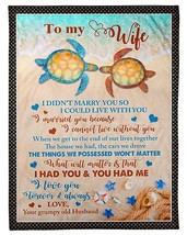 To My Wife Blanket Gift From Husband Fleece Sherpa Turtles and Sea Blankets - £46.45 GBP+