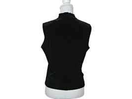 f.l. Malik Womens Black Sleeveless Blouse Top Velvet Back Zip Mock Neck Size M - £14.52 GBP