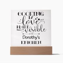 Dorothy - Cooking Is Love - Square Acrylic Plaque Personalized Name - £31.81 GBP