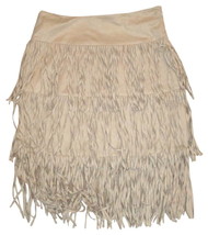 $138 Romeo Juliet Country Cool Skirt Small 2 4 Tan Beige Cowgirl Faux Su... - $31.88