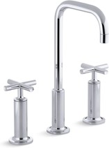 KOHLER K-14408-3-CP Purist Widespread Bathroom Sink Faucet with Cross Handles - £530.77 GBP