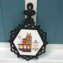 Vtg Disneyland New Orleans Square souvenir tile and cast iron 9.5” trive... - £34.57 GBP