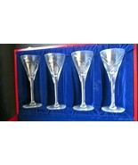 4 Cartier Crystal Glass Sherry, Wine, Cordial Glasses in Hinged Red Box ... - £196.72 GBP