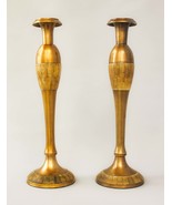 Pareja de candelabros originales de bronce decorados a mano. Candelabros... - $340.44 CAD