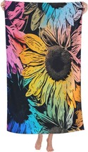 Colorful Sunflower Beach Towel Quick Dry Microfiber Towels Soft Sand Free Beach  - £42.38 GBP