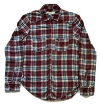 Abercrombie Girls Shirt Plaid Long Sleeve Button Down Red Blue White Size L - £7.00 GBP