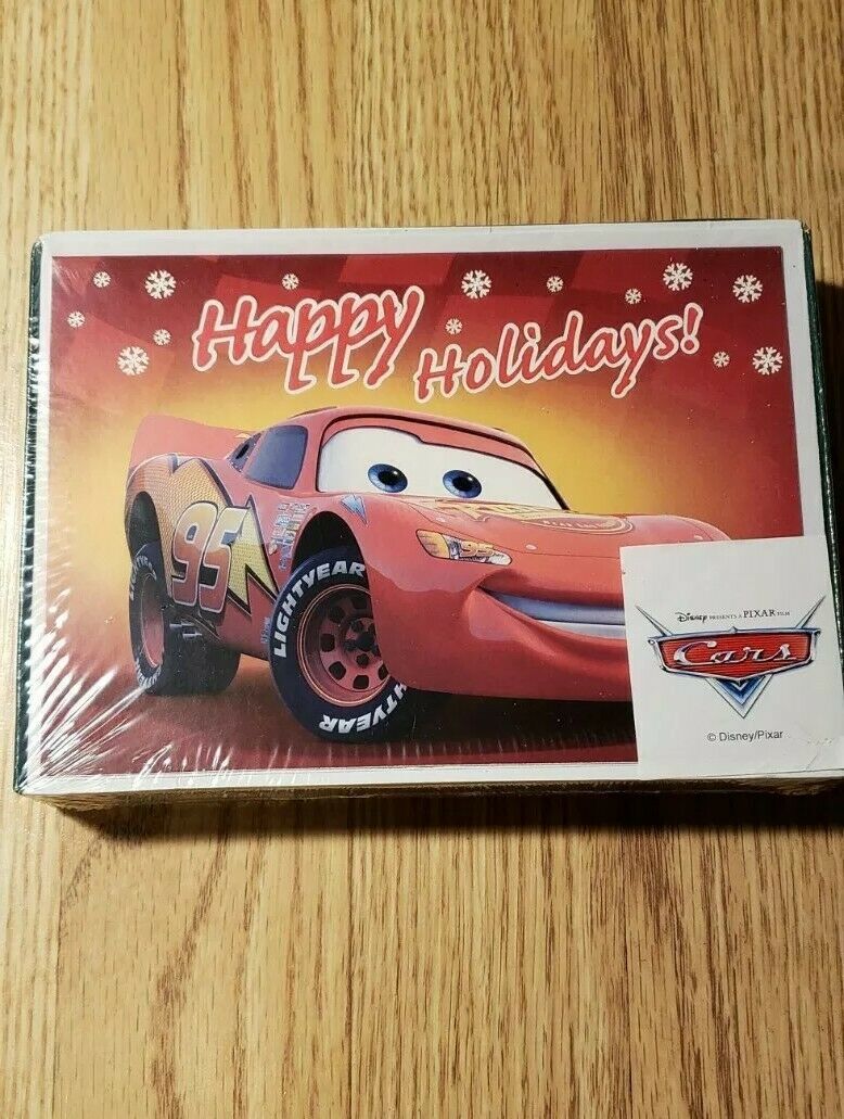 Disney Pixar 10 Christmas Cards Lightning McQueen Holiday Cards NEW Envelopes - $7.91