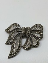 Vintage Sterling Silver 925 Bow Pin Brooch - £14.07 GBP