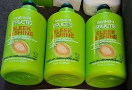 3 pc Garnier Fructis Sleek Shine Smooth Leave-In Conditioner (A1) - £15.72 GBP