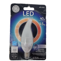 Ge Led 4.5W = 40W Decorative Frosted Finish Candelabra Base Dimmable 300 Lum - £3.72 GBP
