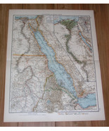 1915 ORIGINAL ANTIQUE MAP OF EGYPT SUDAN NILE CAIRO / SAUDI ARABIA MECCA... - $29.47