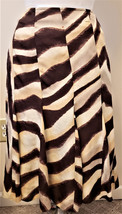 Lafayette 148 New York A-line Pleaded Silk Skirt Sz-12  Multicolor Brown/Beige - £31.43 GBP