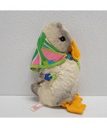 Vintage Clare Creations Plush Gray White Goose Duck Bonnet Flowers Bells... - $148.40