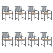  Patio Chair Set of 8 Gray Solid acacia wood Medium Patio Chair - $15,937.20 MXN