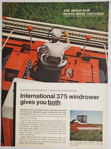 1968 Print Ad International Harvester All Speed Drive Windrower Farm Chicago,IL - $15.28