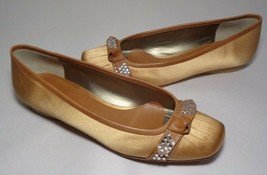 Daniblack Size 6 M ARIA Curry Satin Rhinestones Flats Loafers New Women&#39;... - £116.55 GBP