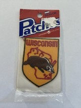 Wisconsin Badgers Souvenir Travel Badge Patch Iron On By Voyager Vtg USA... - $9.50