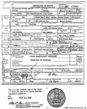 Marilyn Monroe Death Certificate Reproduction - £4.71 GBP