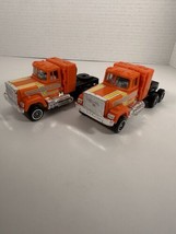 GoBots Staks Orange Semi Truck Tractor Bandai Lot Of 2 Vintage 1984 - £18.09 GBP