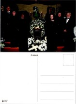 Somewhat Modern Funeral Odd Eerie All Black White Flowers Casket Postcard - £11.38 GBP
