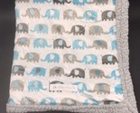Petite LAmour  Baby Blanket Elephant Sherpa Blue Gray Grey - £7.02 GBP