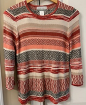 Women&#39;s Top Multicolor Alfred Dunner Size: PS 100% Rayon 3/4 Length Sleeves - $19.00