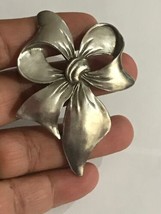 Vintage 1988 Seagull Pewter BowTie Brooch Stallion Pin Silver Tone - $16.50