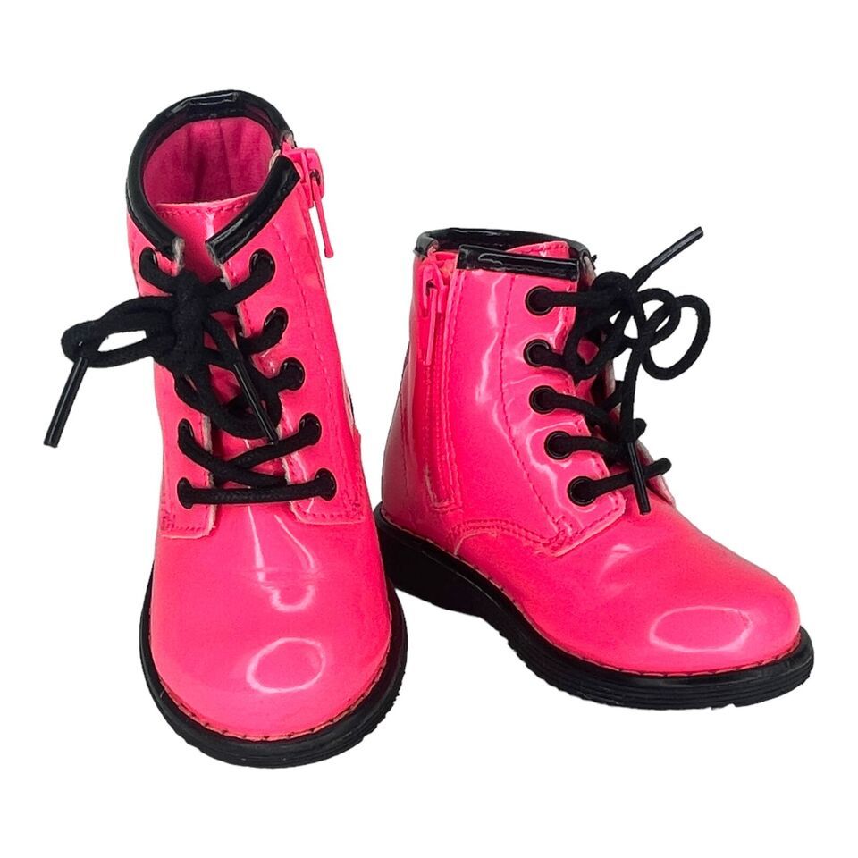 Childrens Place Hot Pink Ankle Combat Boots Toddler Youth Girls Size 5 - $21.03