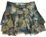 Perra Nova Women&#39;s Flared Tiered Mini Skirt High Waist Lined 100% Viscos... - £11.68 GBP