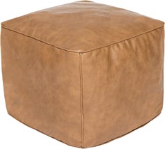 Rotot Square Pouf Ottoman Cover, Cube Bean Bag Chair, Decorative, Amaretto - £30.59 GBP